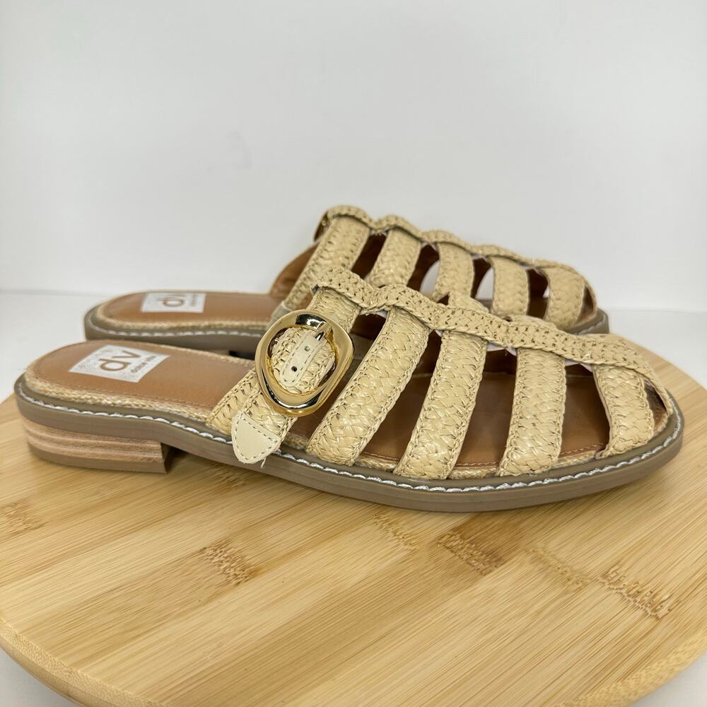 Dolce Vita Fyona Mule Fisherman Woven Rafia Sandals Braided Weave Size 9